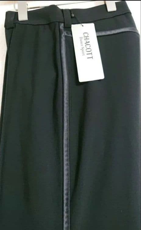 SALE☆チャコット　社交ダンス　M スラックス　側章　黒 ダンス衣装