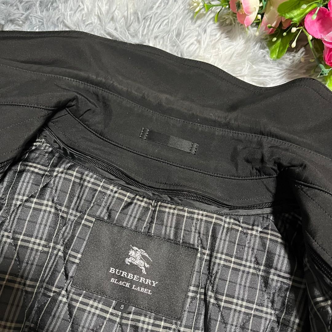 極美品　バーバリーブラックレーベル トレンチコート ライナー付 ベルト 黒 S