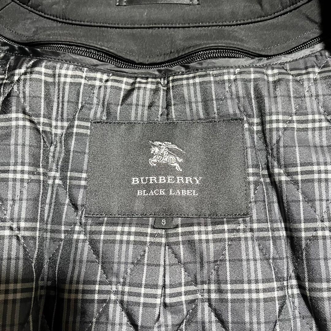 極美品　バーバリーブラックレーベル トレンチコート ライナー付 ベルト 黒 S