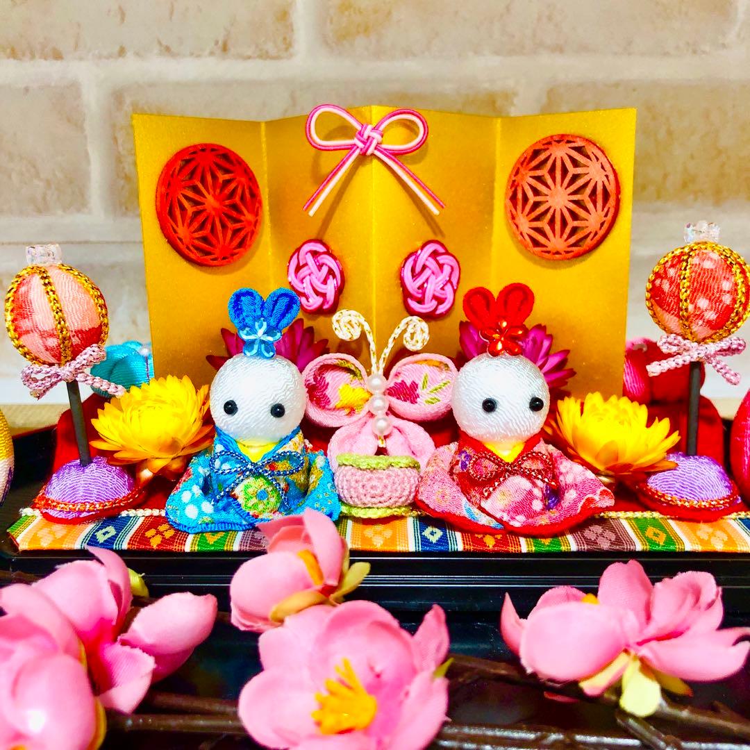 ひな祭り飾り、桃の節句、ハンドメイド、手毬２個付き。