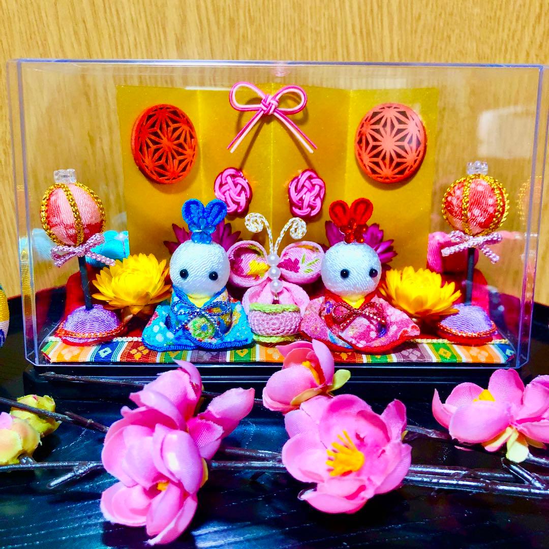 ひな祭り飾り、桃の節句、ハンドメイド、手毬２個付き。