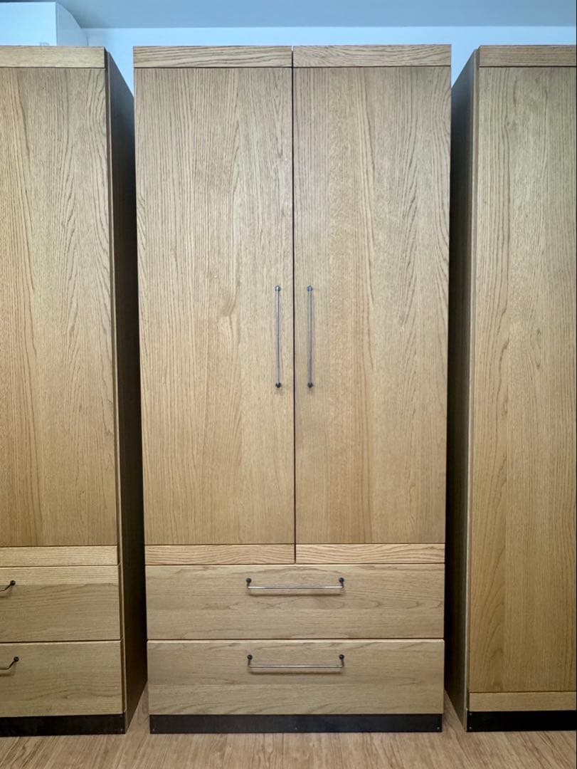 【美品】ナチュラルウッド 2ドアクローゼット