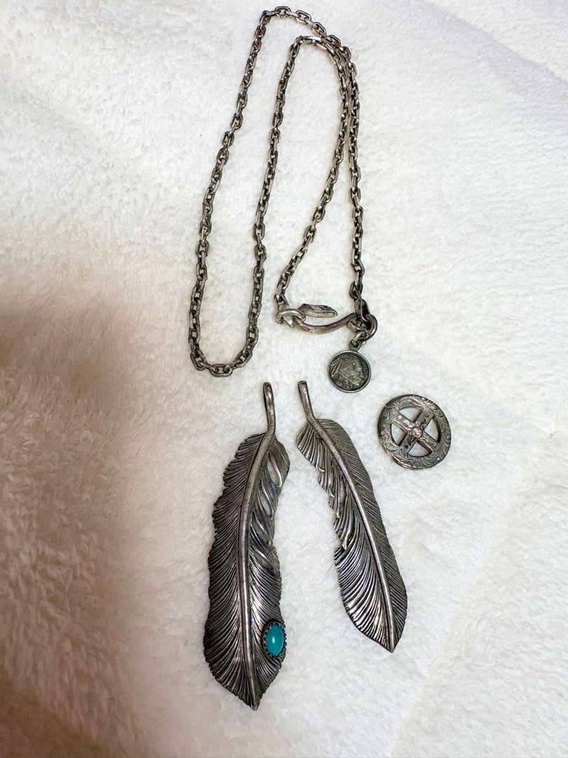 ウイングハンズ シルバーネックレス フェザー パーツ まとめ売り