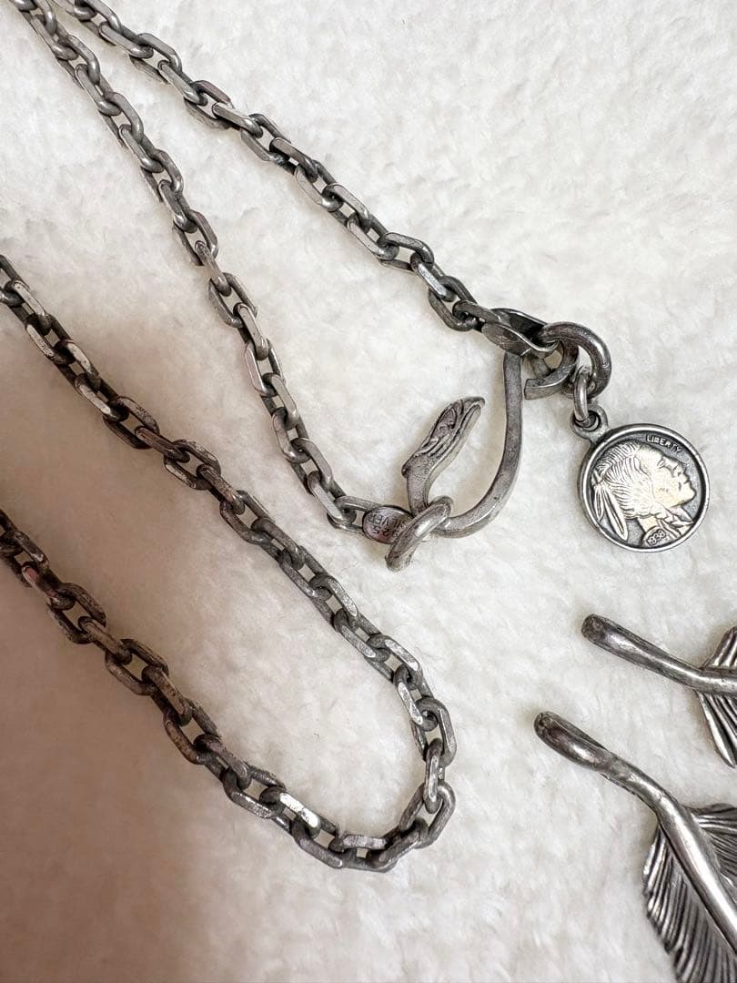 ウイングハンズ シルバーネックレス フェザー パーツ まとめ売り