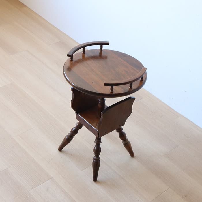 アンティーク カフェテーブル 丸 レトロ 古家具 飛騨産業 キツツキ