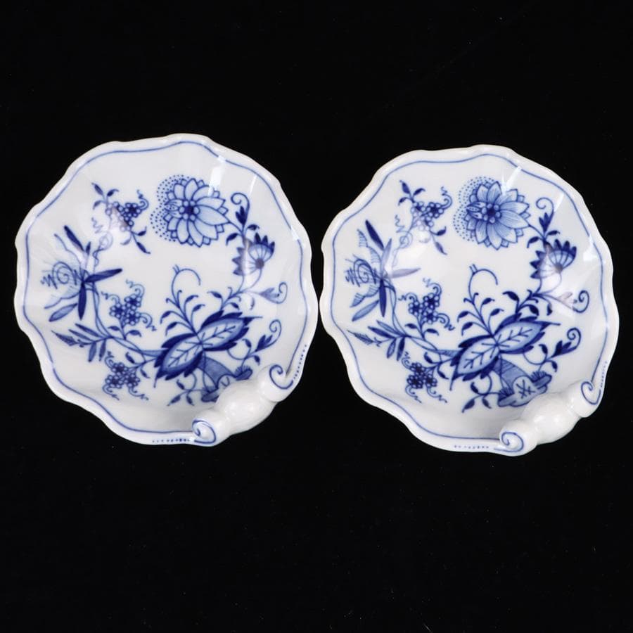 Y3309-5 マイセン ブルーオニオン シェル型ディッシュ 2枚セット　 CC