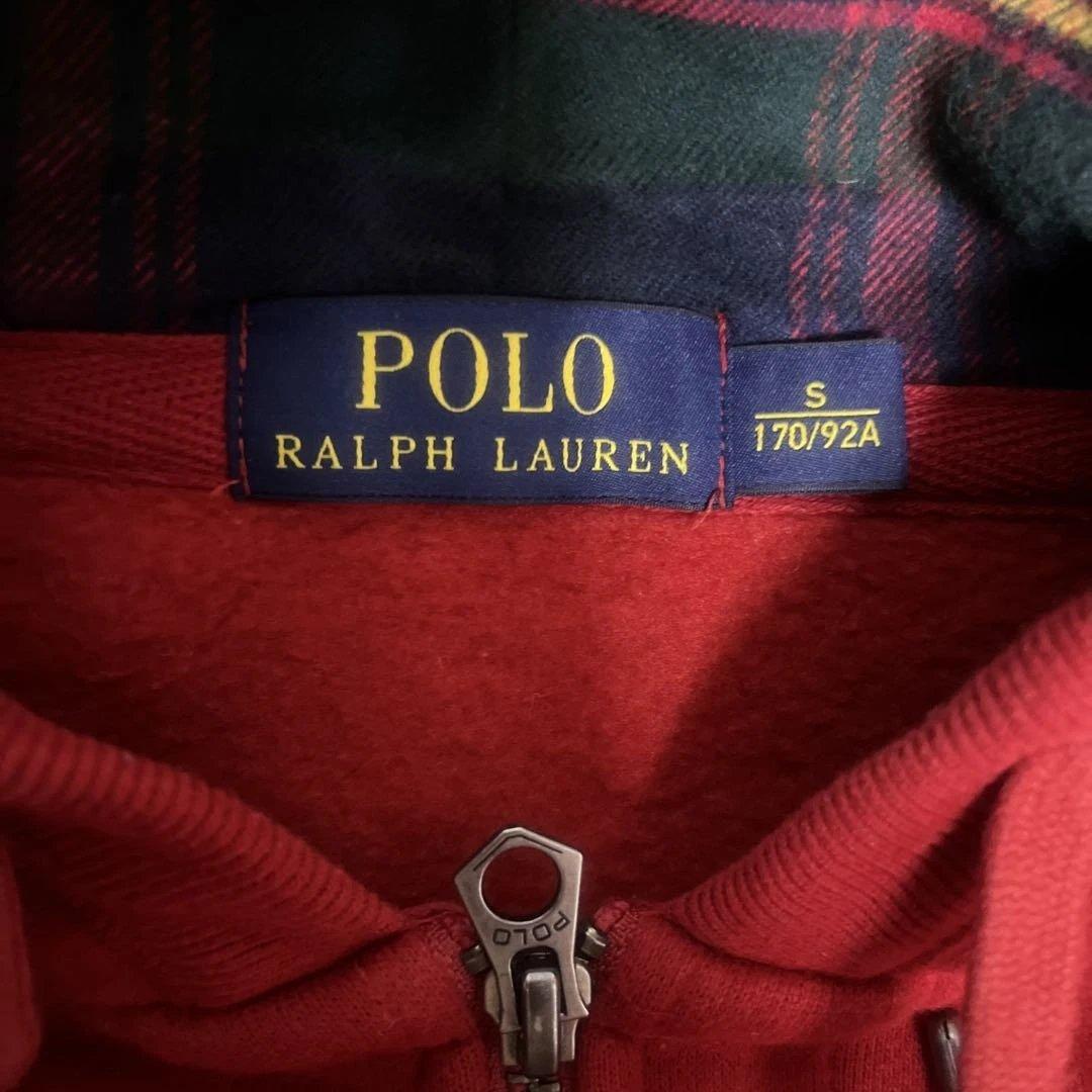 ポロラルフローレン ダブルジップパーカー ビッグポニー フルジップ レッド 美品