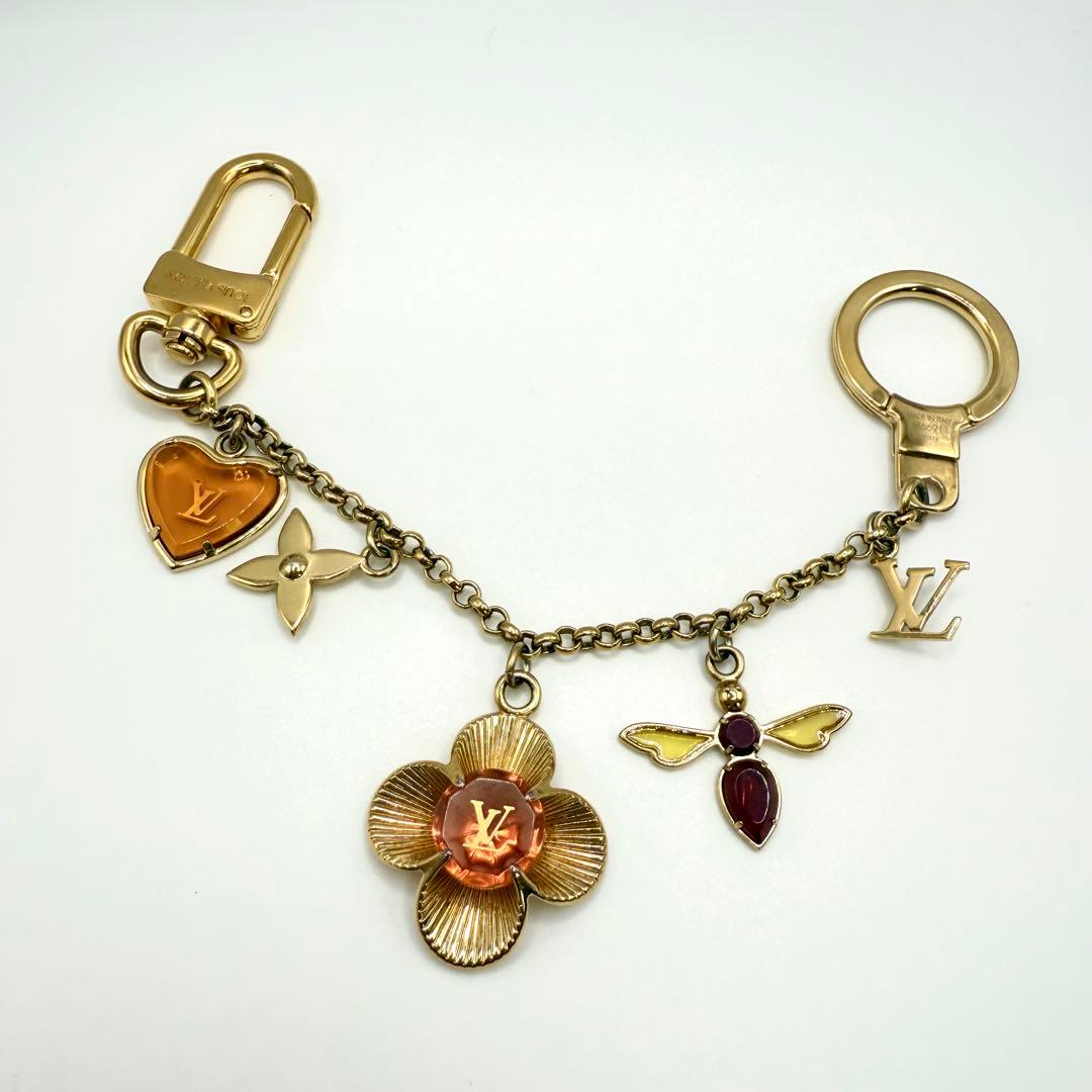 【鑑定済】 ルイヴィトン ビジューサック・シェンヌビーフルール バッグチャーム