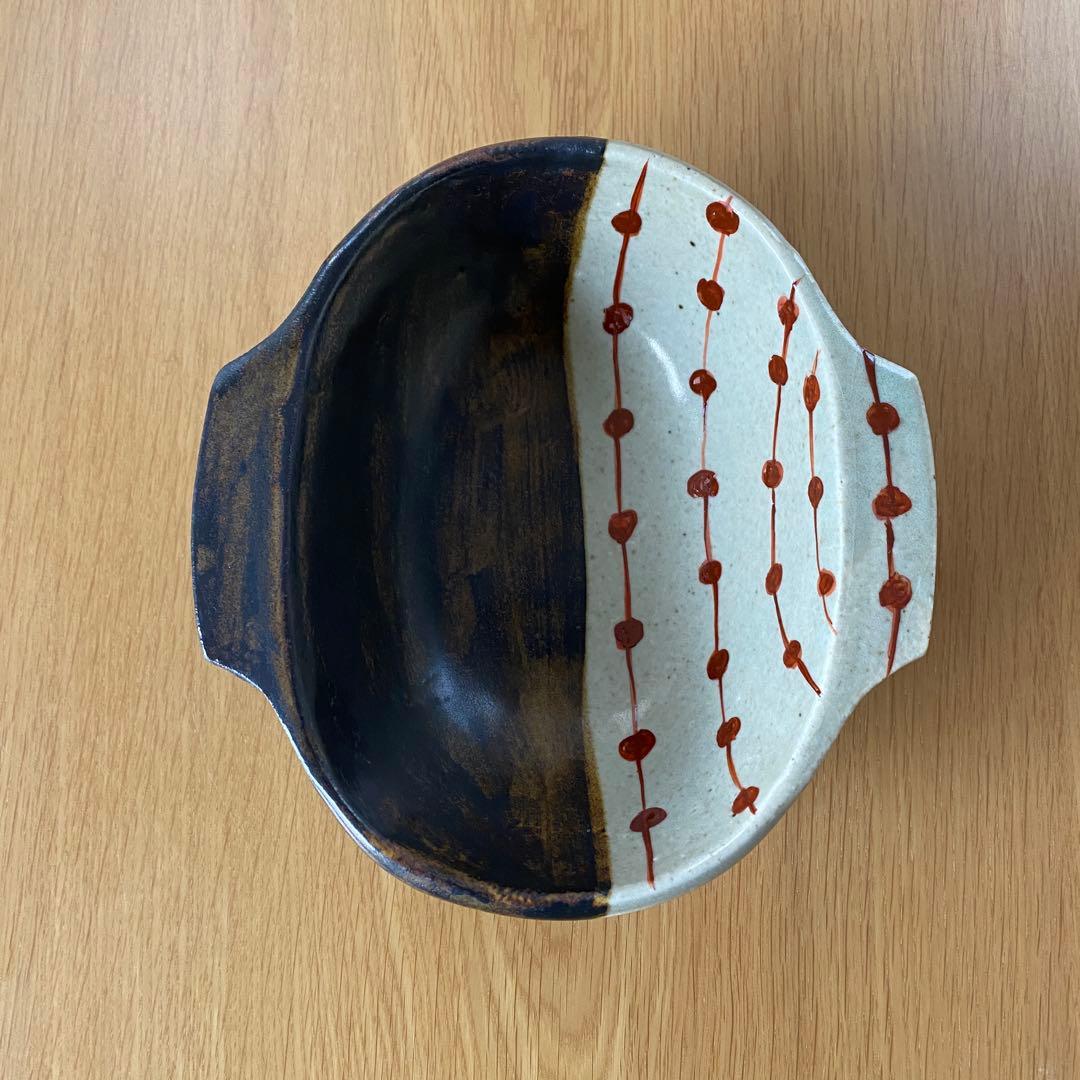 民藝 岩井窯 山本教行 耳付楕円鉢 大サイズ