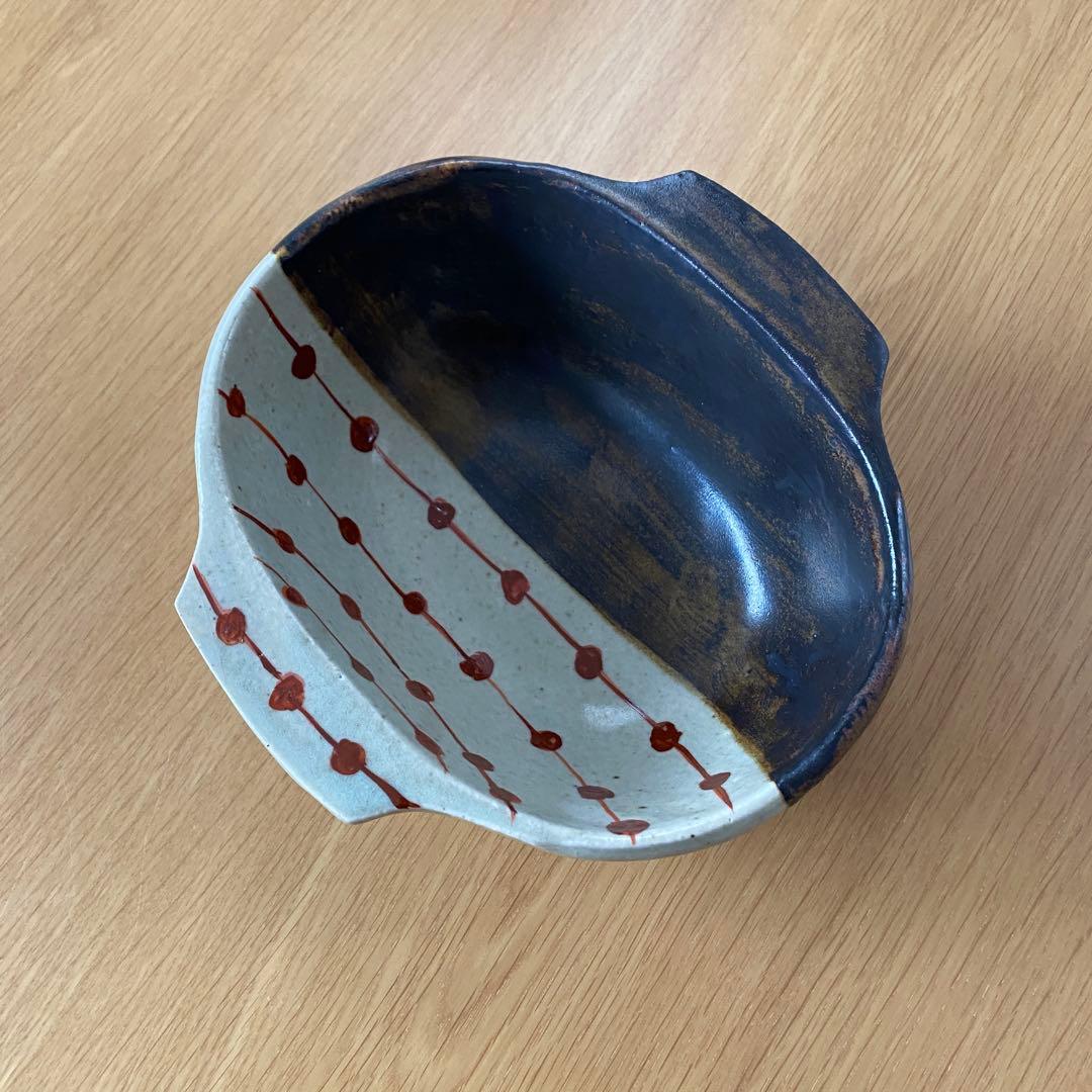 民藝 岩井窯 山本教行 耳付楕円鉢 大サイズ