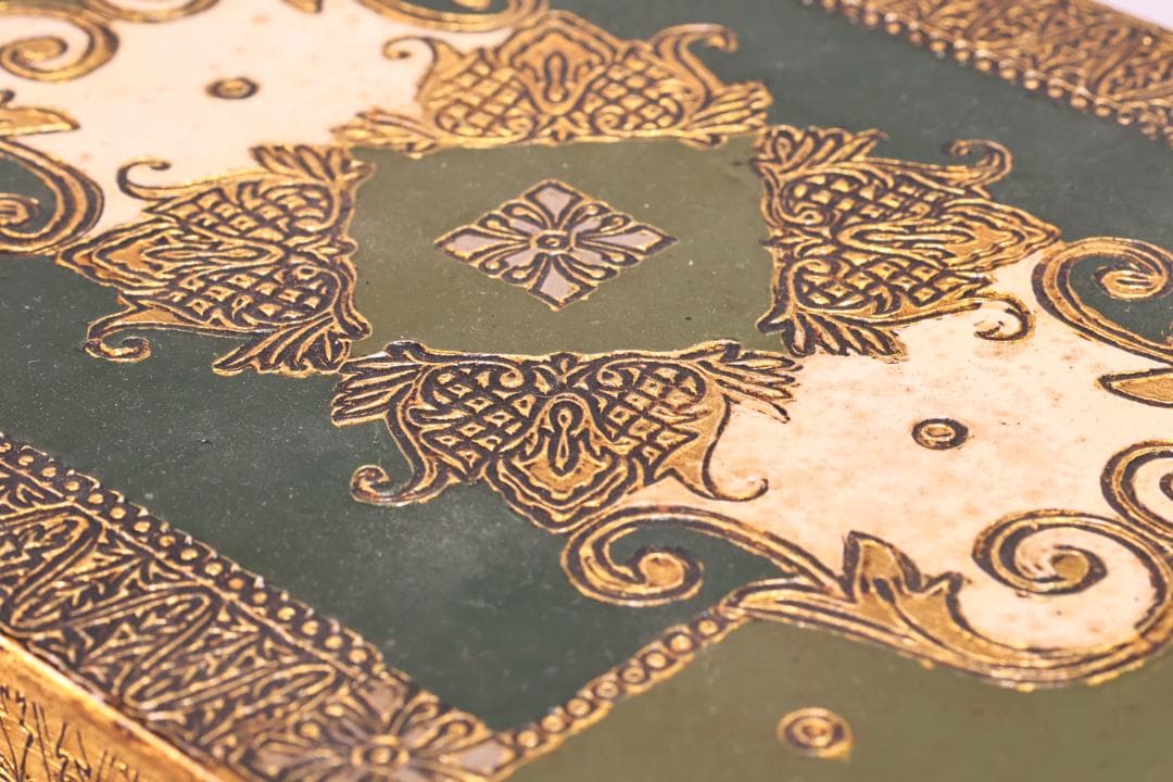 アンティーク雑貨　イタリア金箔工芸 デコ フィオレンティーノ　トレイ　小箱　冊子