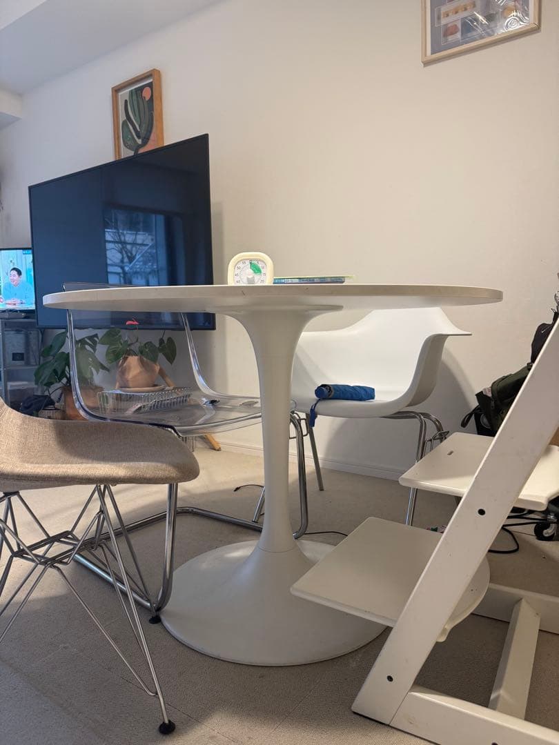 IKEA DOCKSTA ホワイト ダイニングテーブル 103cm