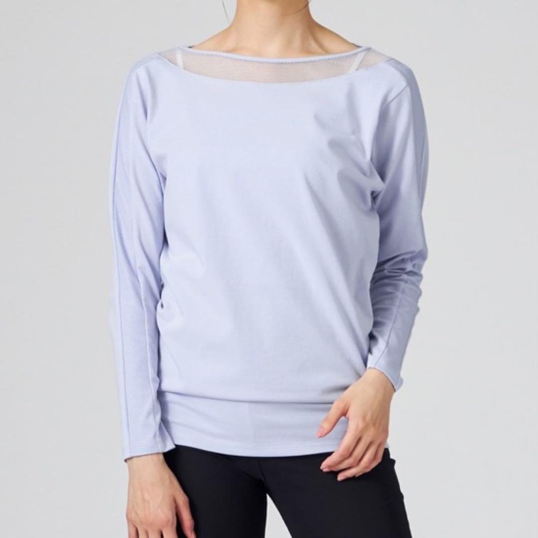 チャコット レースコンビ 長袖 ヘムフィット Tシャツ M ヨガウェア ロング丈