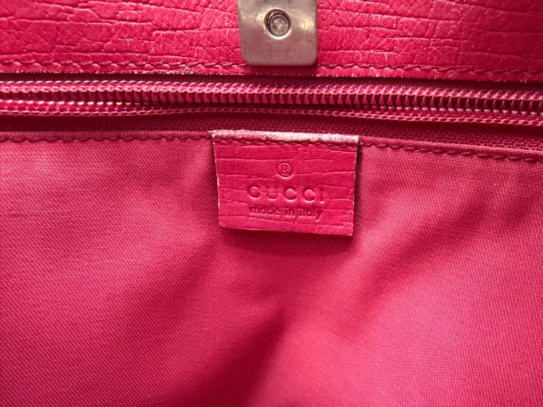 Gucci モノグラム トートバッグ ベージュ/ピンク