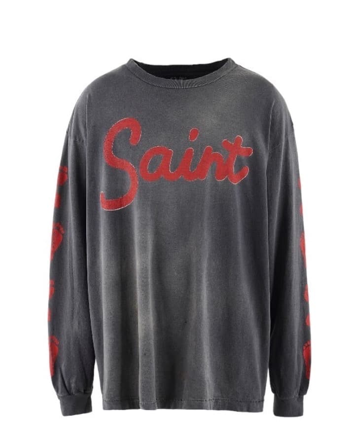 【SAINT MICHAEL】LS TEE FOOT PRINT