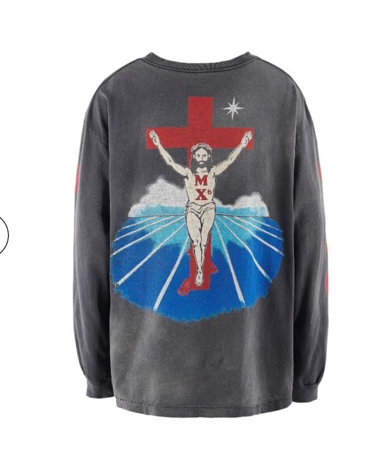 【SAINT MICHAEL】LS TEE FOOT PRINT