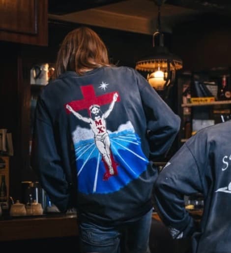 【SAINT MICHAEL】LS TEE FOOT PRINT