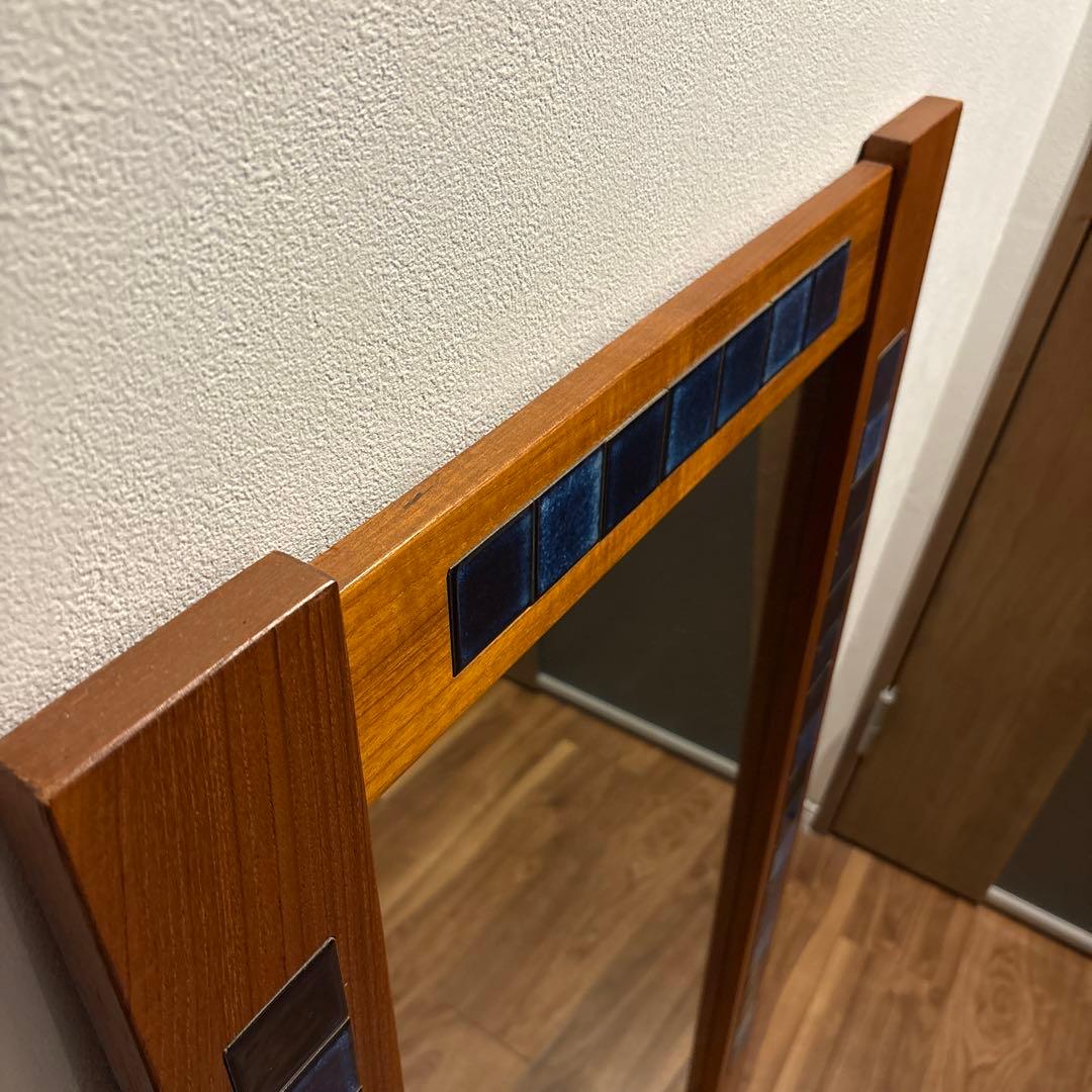 デンマーク製　タイルミラー　壁掛け/立掛け　北欧　家具