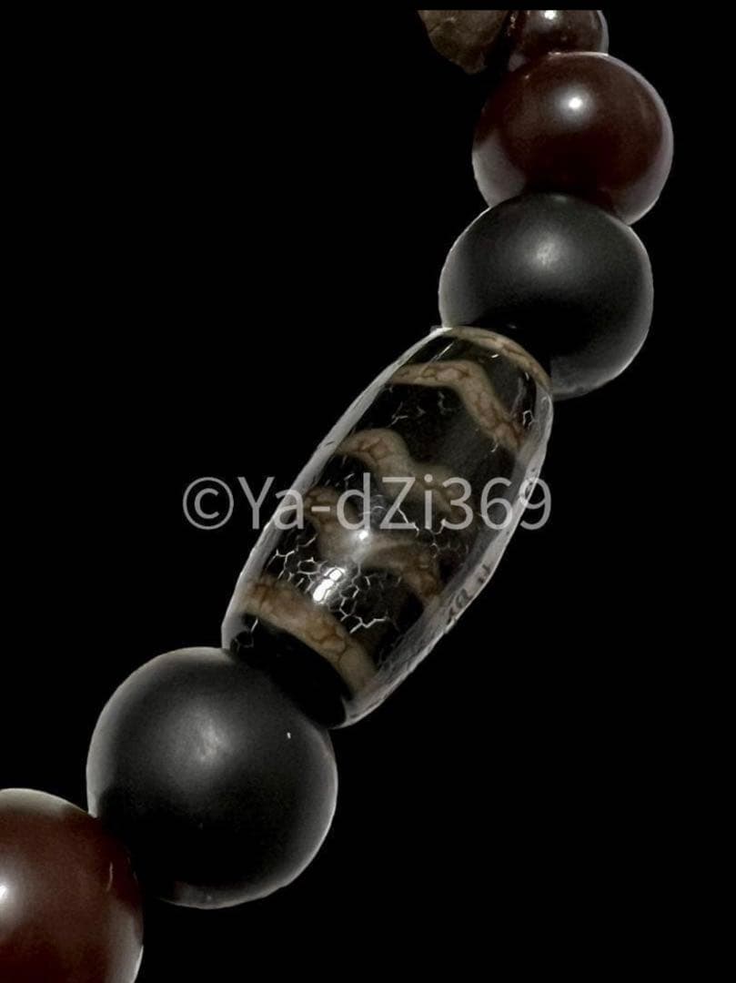 【一点限り】Dzi ジービーズ 上肯藏伝龍紋火供養大人天珠のブレス