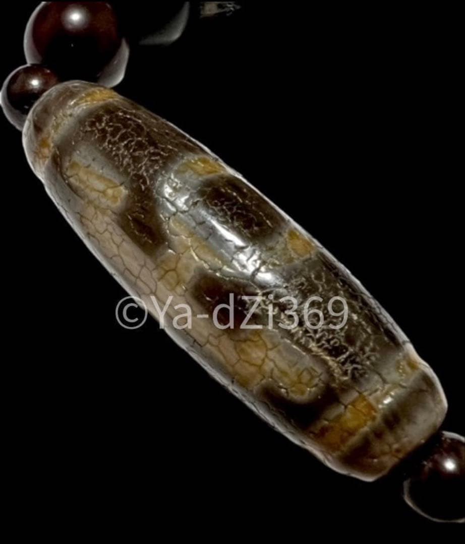 【一点限り】Dzi ジービーズ 上肯藏伝龍紋火供養大人天珠のブレス