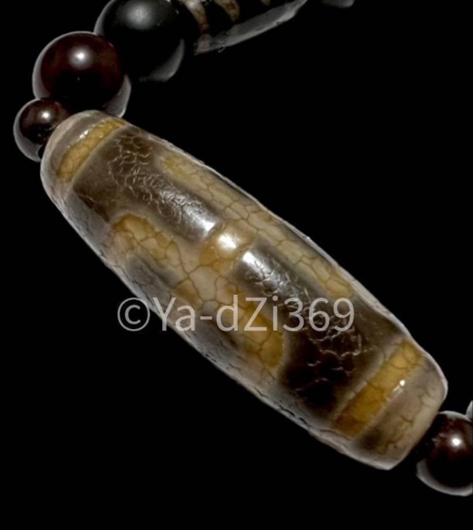 【一点限り】Dzi ジービーズ 上肯藏伝龍紋火供養大人天珠のブレス