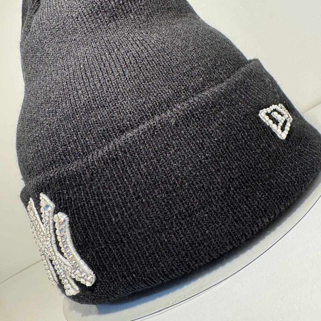 NEW ERA ニット帽　スワロフスキー　デコキャップ　 NY デコビーニー