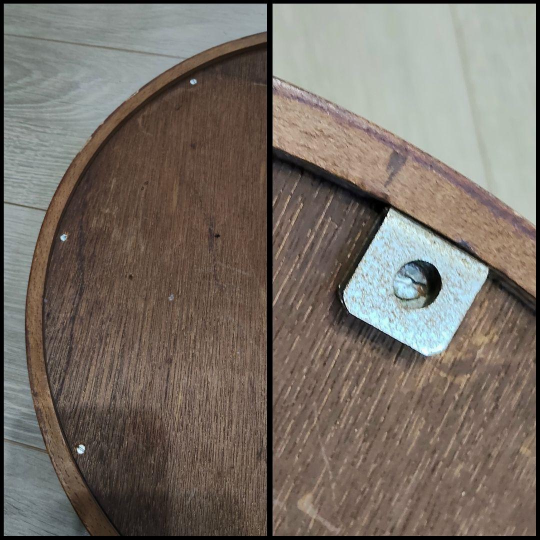 木製 曲木鏡 レトロ 円形 ウォールミラー 壁掛け鏡 秋田木工風 訳あり