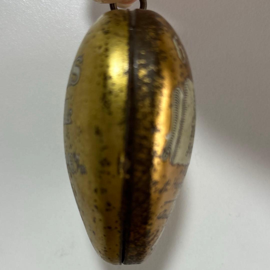 レア　ヴィンテージ　フランス　金のハート　ブリキ缶　ブリキオーナメント　小物入れ