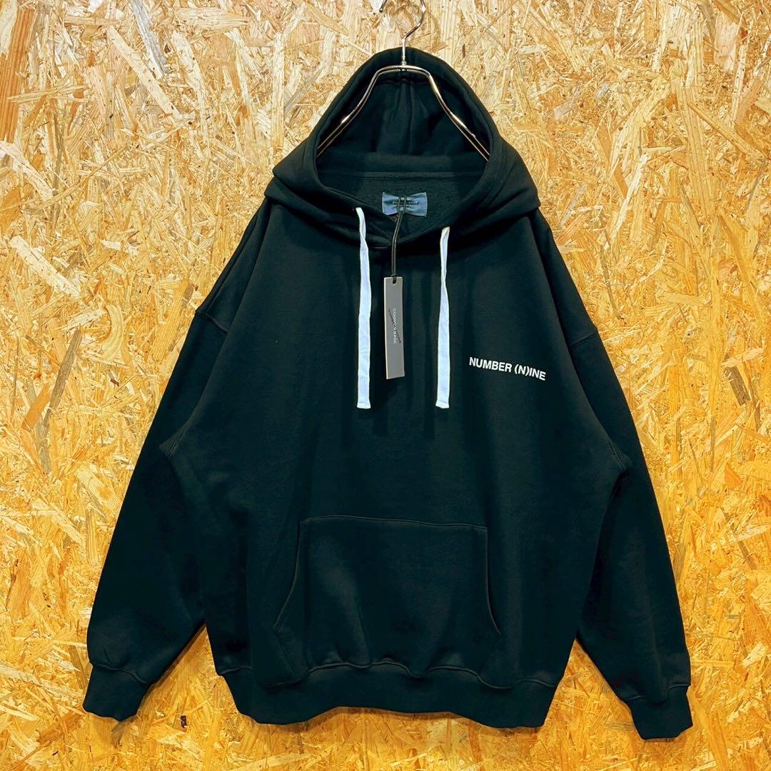 送料無料 ナンバーナイン プリントロゴ 限定コラボ ゆるだぼ スウェットパーカー