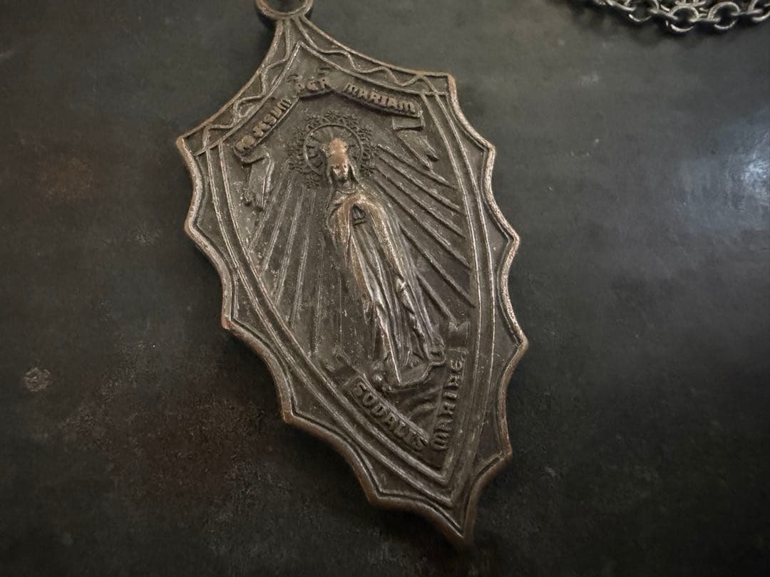 希少　ヴィンテージ　ネックレス　アンティーク　アメリカ　メダイ　ロザリオ