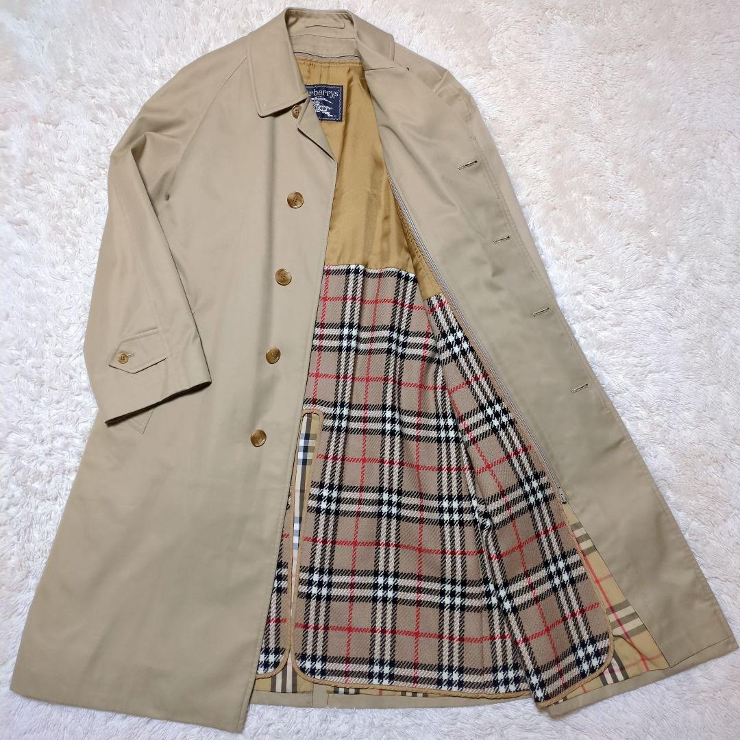 極美品！バーバリー　ライナー付きステンカラーコート　L　ノバチェック　ベージュ