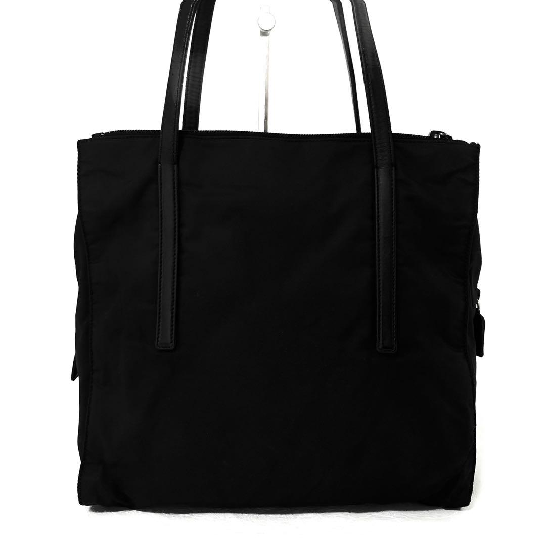 良品　PRADA プラダ　トートバッグ　ナイロン　レザー　ショルダーバッグ　黒