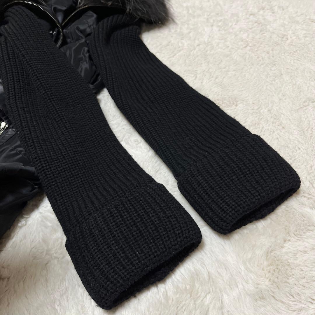美品　EPOCA ロングコート　ベルト　ファー　レザー　ニット　ダウン　黒　L