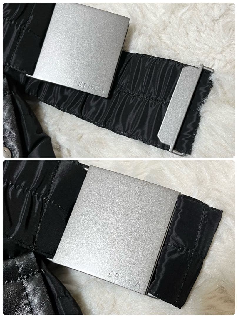 美品　EPOCA ロングコート　ベルト　ファー　レザー　ニット　ダウン　黒　L