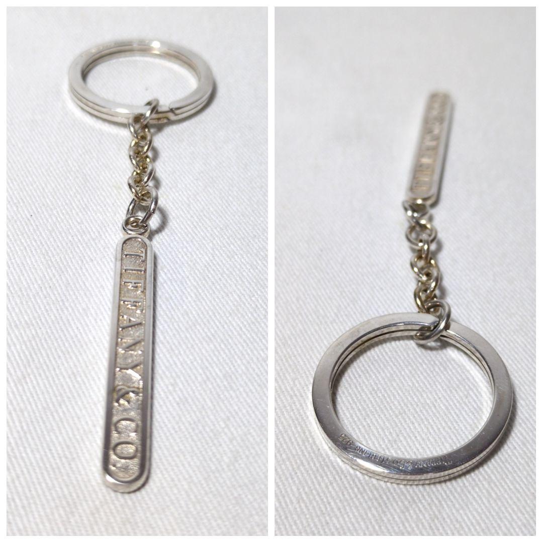 美品　ティファニー　TIFFANY　シルバー　925　ロゴ　バー　キーリング