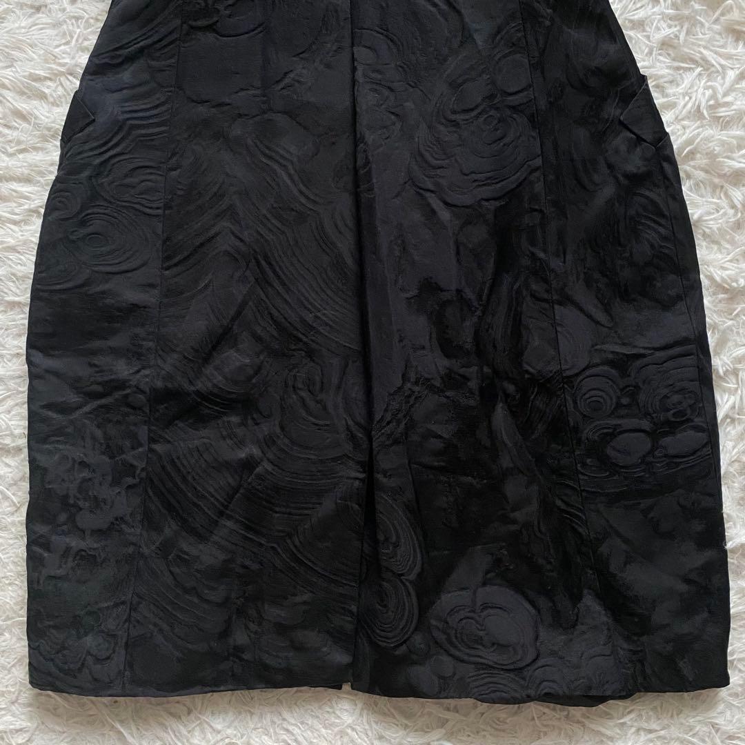 極美品■モンクレール ガムルージュ　ジャガード　ジップアップワンピース　黒　0