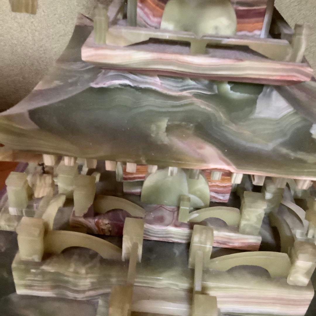 翡翠製 五重塔置物 高さ約97cm