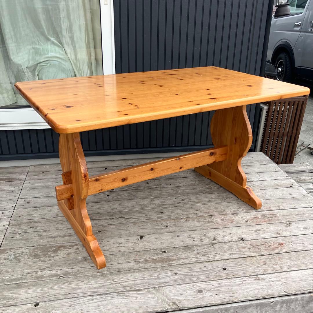 北欧レトロ 無垢材 パイン材 大型 大型ダイニングテーブル センターテーブル