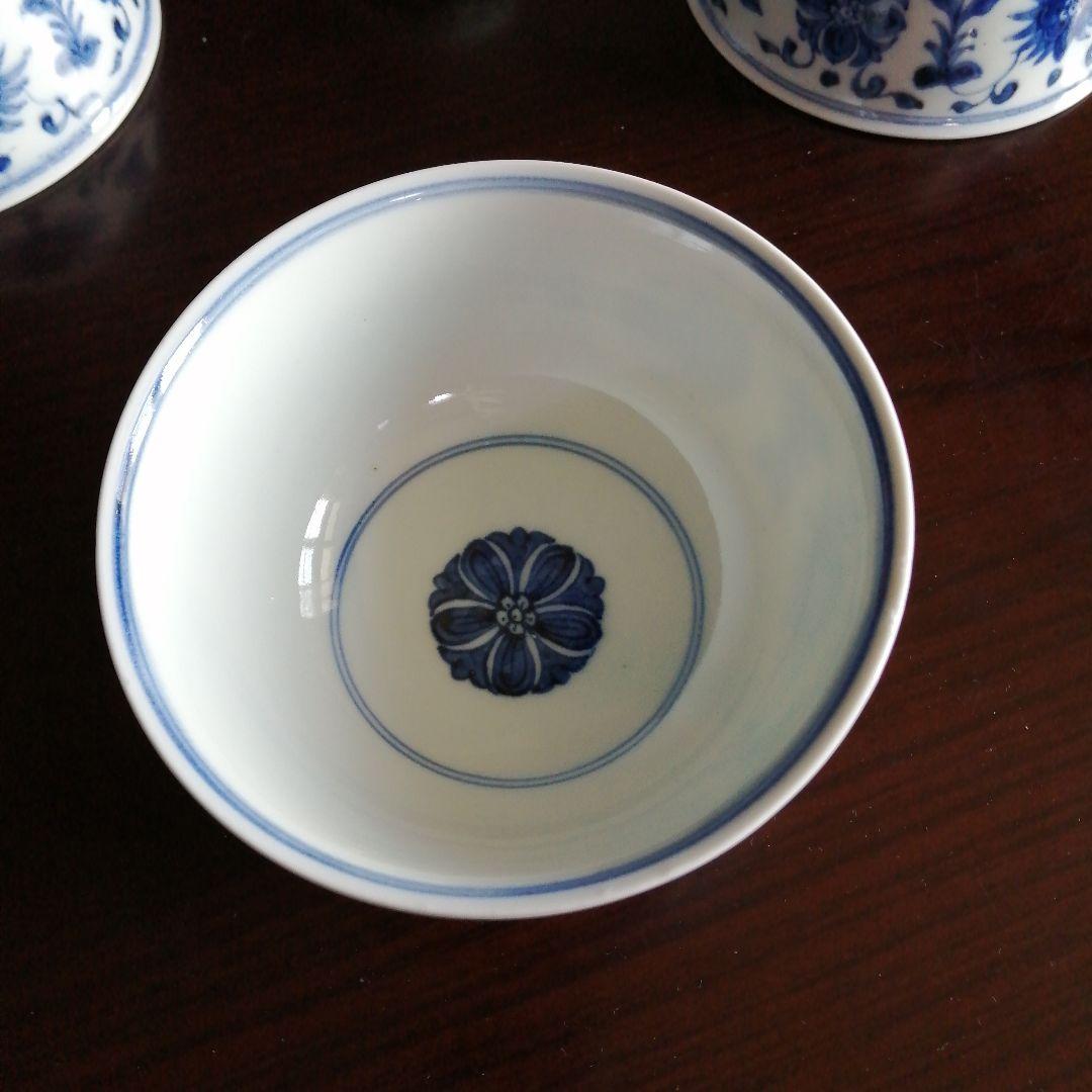 古伊万里　染付碗　5客　11.8cm　幕末〜明治初期