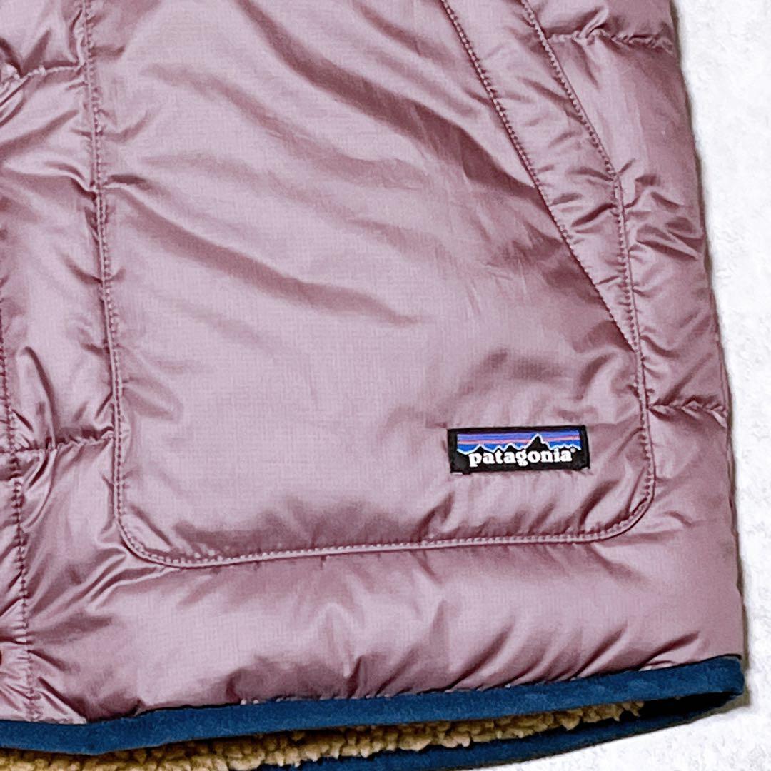 【patagonia パタゴニア】ダウンベスト リバーシブル ボア フード 美品