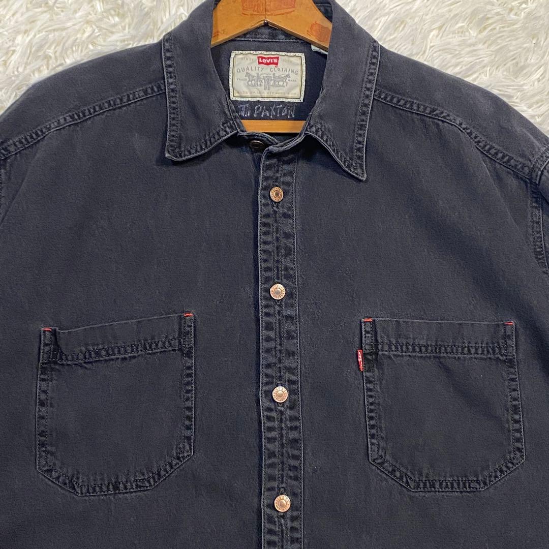 【90's】Levi's リーバイス　ブラック デニムシャツ　ハルキの古着
