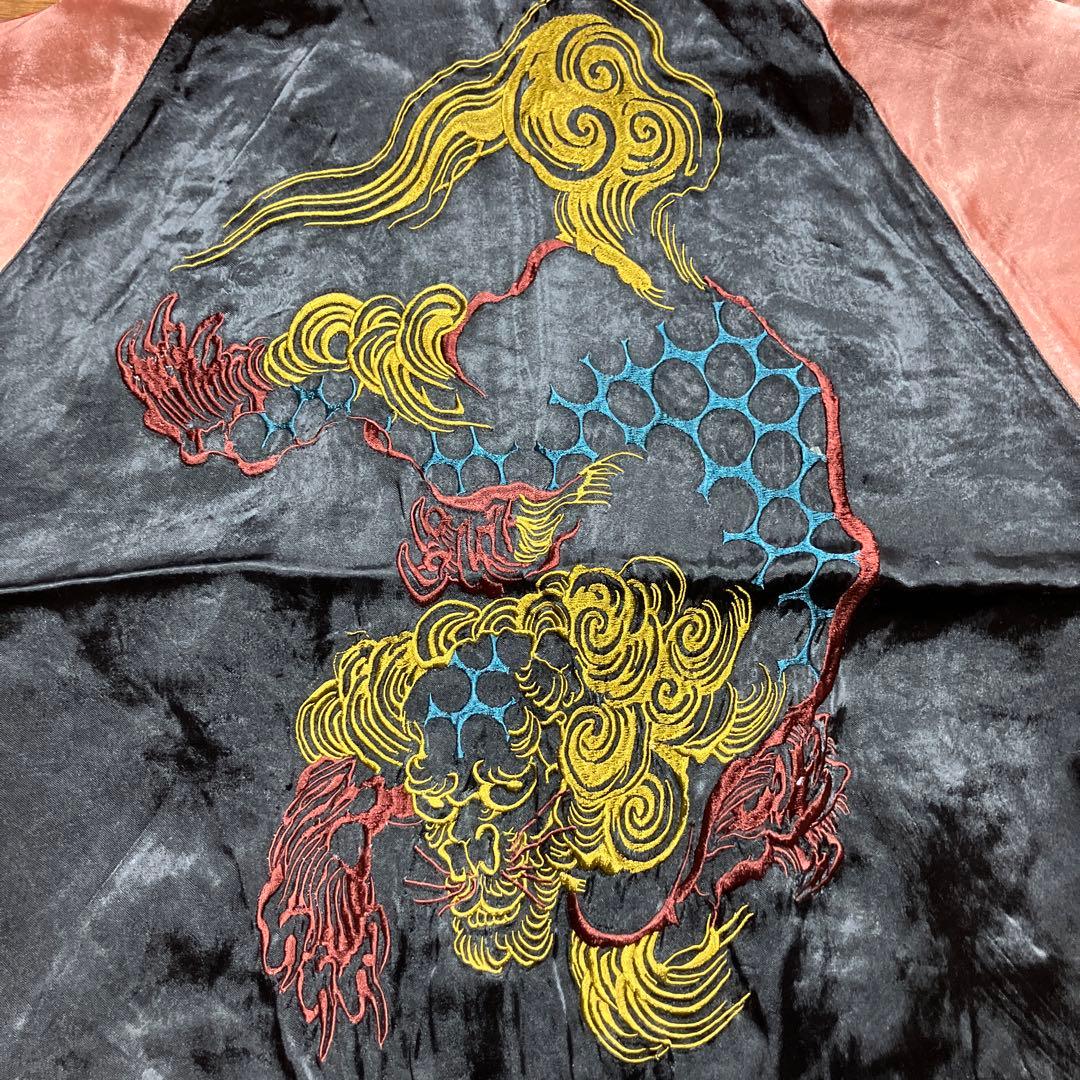 スカジャン　リバーシブル　レーヨン　プリントスカジャン　唐獅子