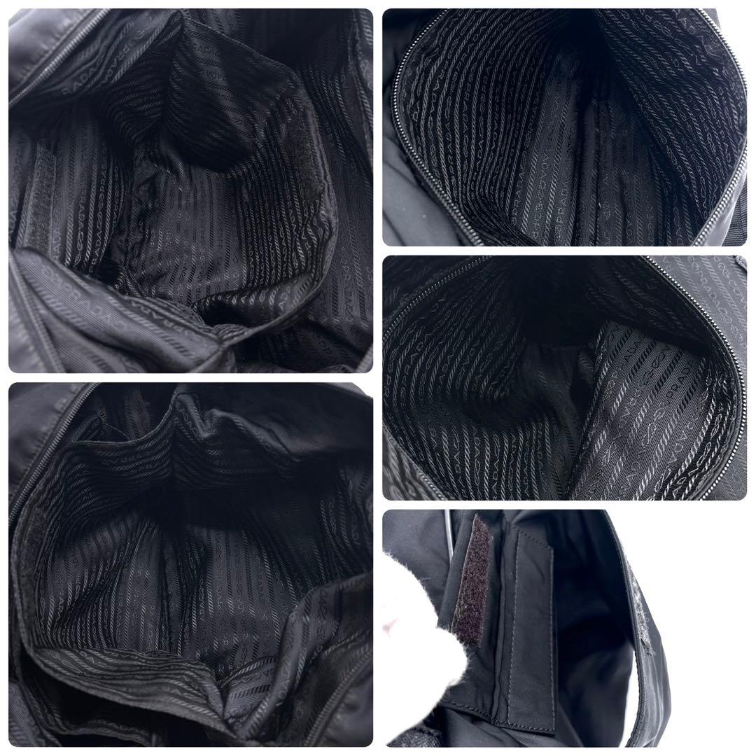 プラダ　ボストンバッグ　2way キャリー　大容量　パドロック　三角ロゴ　黒