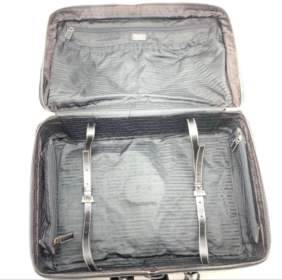 プラダ　ボストンバッグ　2way キャリー　大容量　パドロック　三角ロゴ　黒