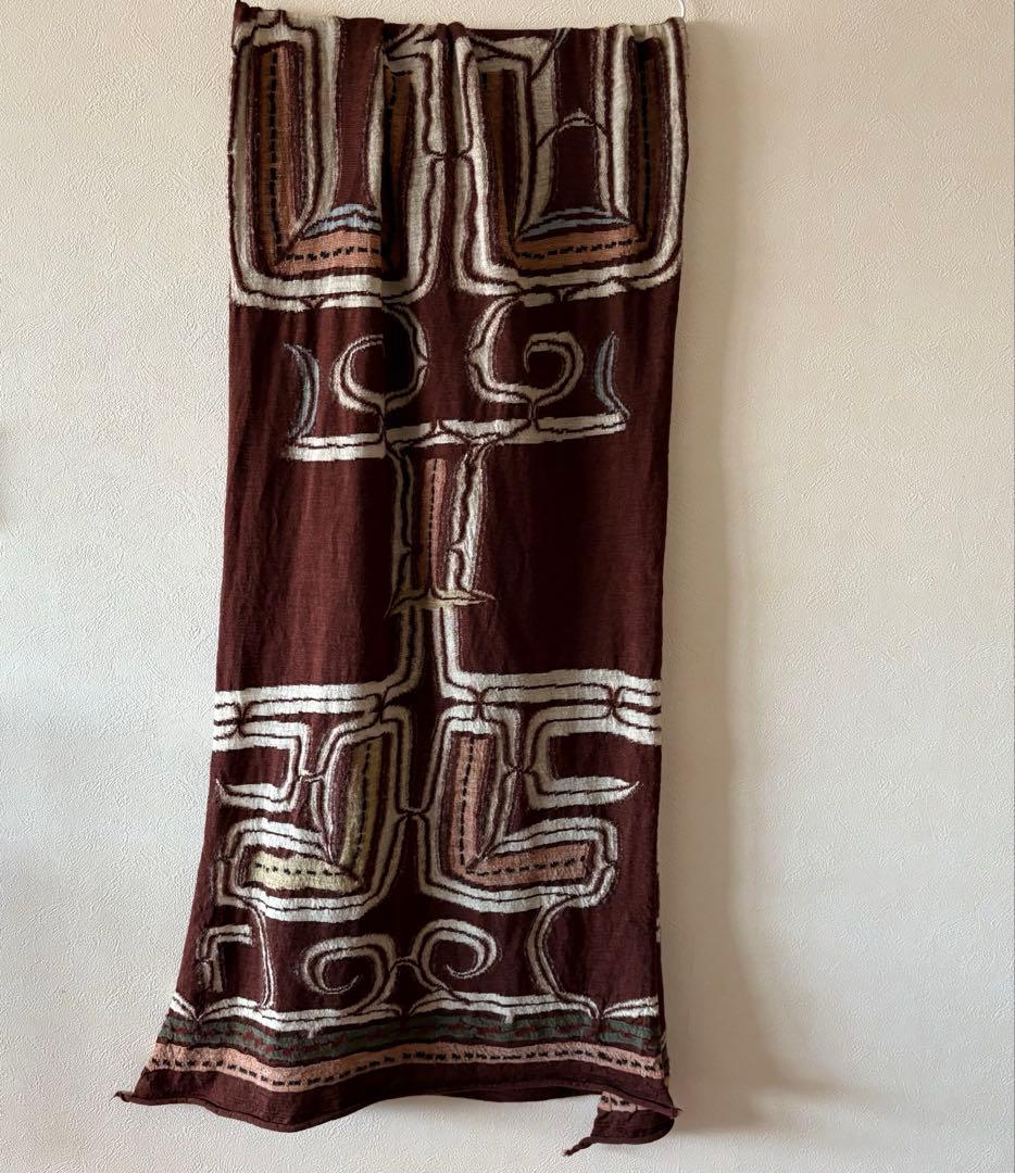 希少　美品　KAPITALマフラー　アイヌ紋様 縮絨ウール　ストール 男女兼用