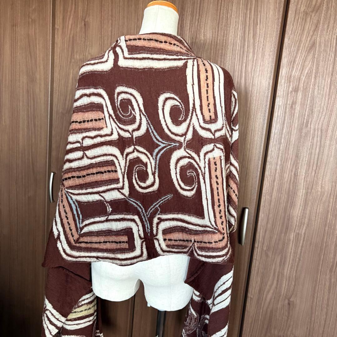 希少　美品　KAPITALマフラー　アイヌ紋様 縮絨ウール　ストール 男女兼用