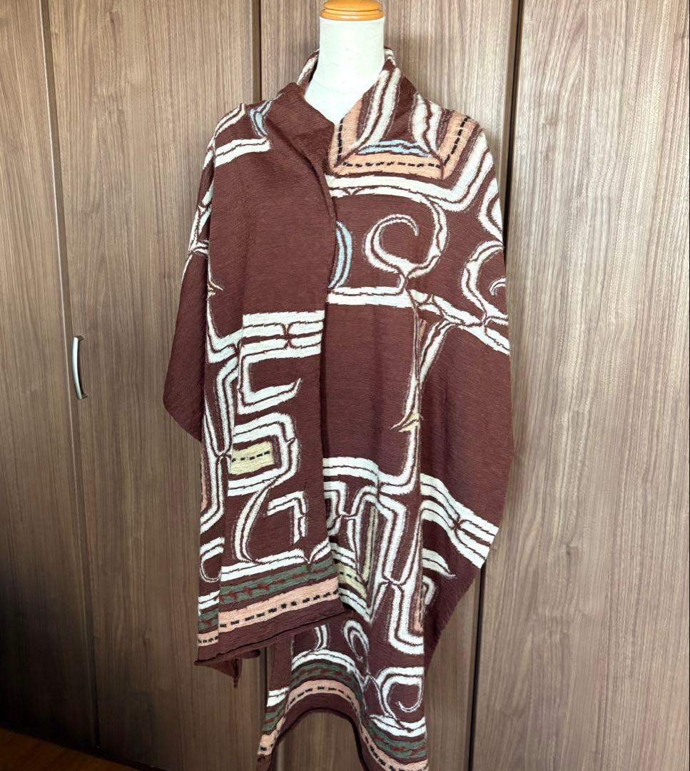 希少　美品　KAPITALマフラー　アイヌ紋様 縮絨ウール　ストール 男女兼用