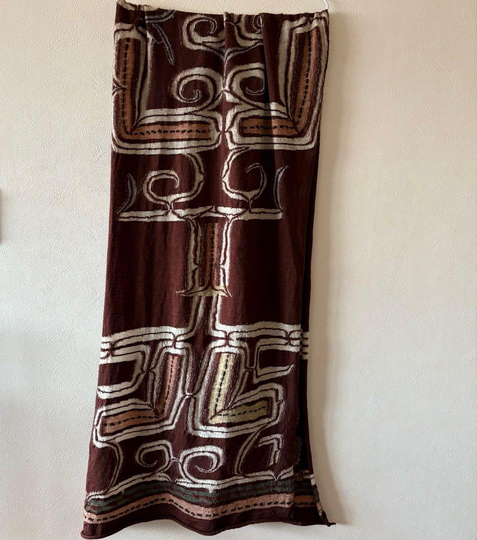 希少　美品　KAPITALマフラー　アイヌ紋様 縮絨ウール　ストール 男女兼用