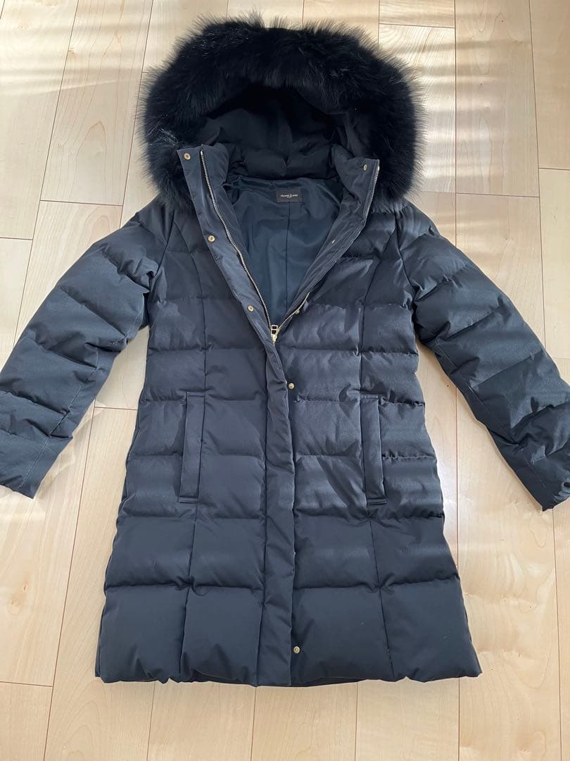 Demi-Luxe BEAMS ブルーフォックスファーフードダウンコート　黒