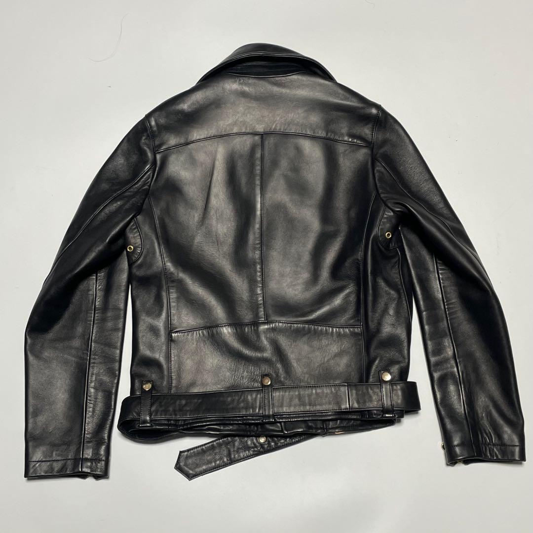 極美品　CINQUANTA　ライダースジャケット　ダブル　黒/ブラック　40　L